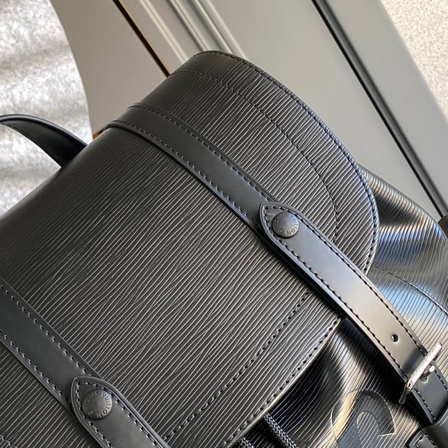LV x SUPREME CHRISTOPHER SMALL BACKPACK 47 IN BLACK EPI CALFSKIN