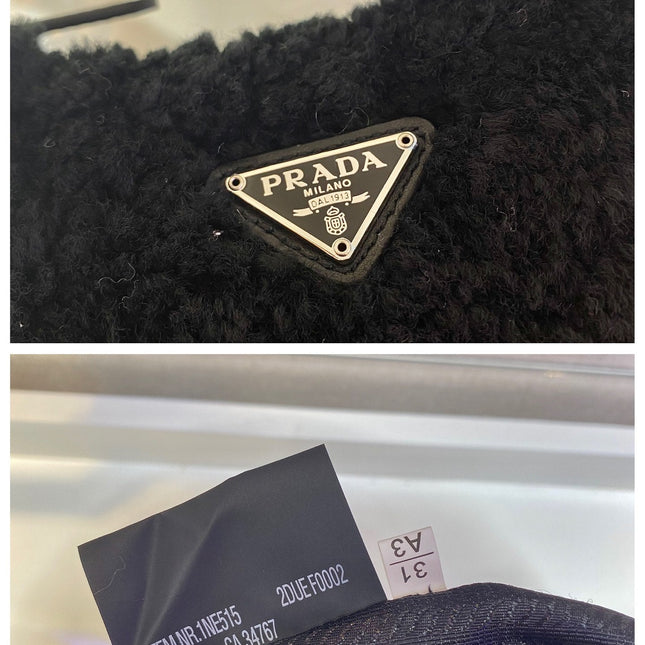 HOBO BAG 23 IN BLACK SHEARLING