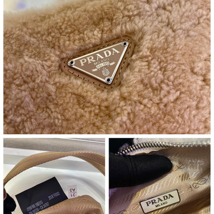 HOBO BAG 23 IN BEIGE SHEARLING