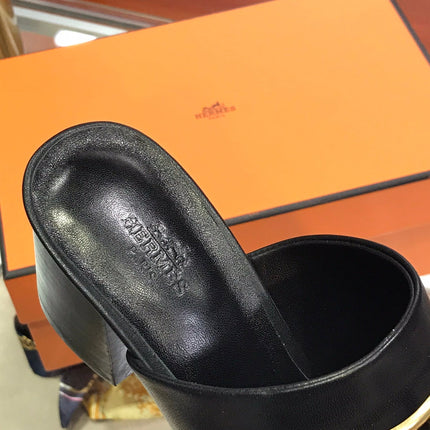 CAMILLA MULE 65 BLACK CALFSKIN