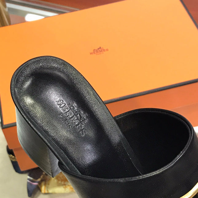 CAMILLA MULE 65 BLACK CALFSKIN