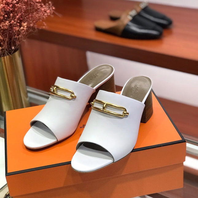 CAMILLA MULE 65 WHITE CALFSKIN
