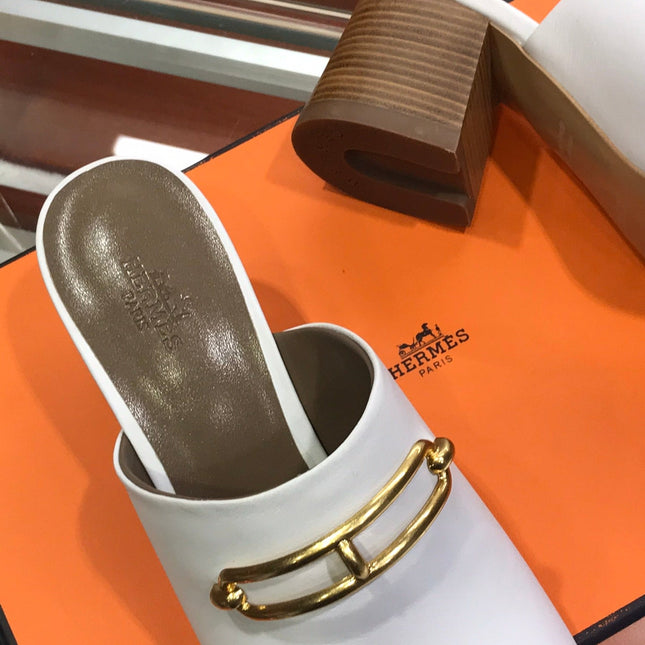 CAMILLA MULE 65 WHITE CALFSKIN