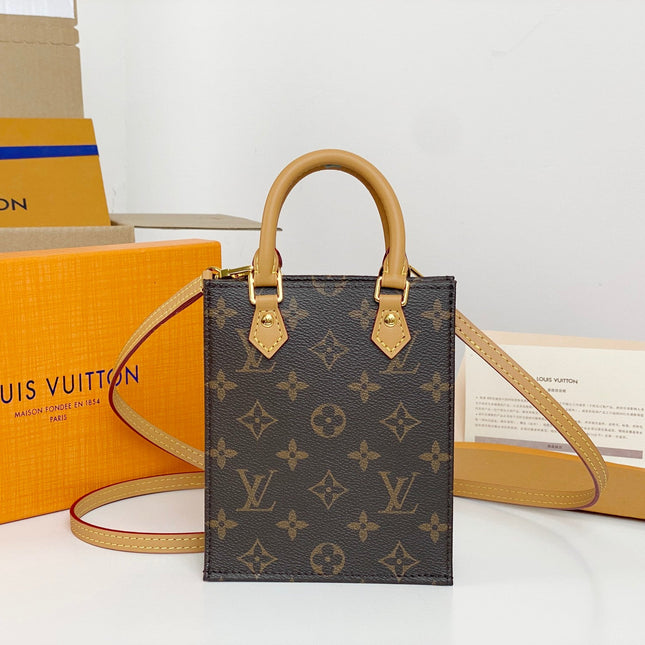 LV MINI TOTE BAG 17 IN BROWN MONOGRAM COATED CANVAS