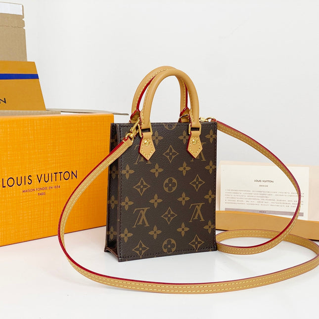 LV MINI TOTE BAG 17 IN BROWN MONOGRAM COATED CANVAS