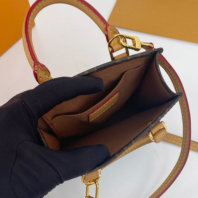 LV MINI TOTE BAG 17 IN BROWN MONOGRAM COATED CANVAS