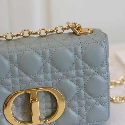 CARO MINI BAG 20 IN LIGHT BLUE CALFSKIN