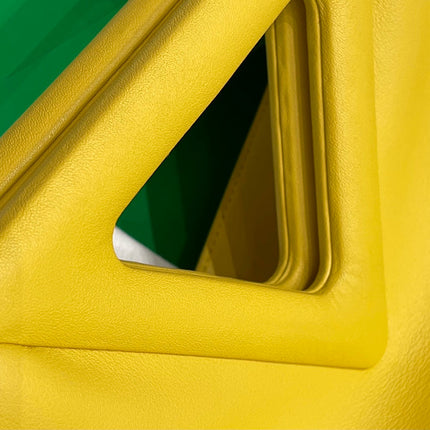 TRIANGLE HANDLE BAG 31 IN DANDELION YELLOW LAMBSKIN