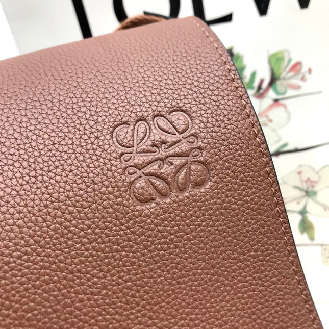 LOE 33 XS MILITARY MESSENGER BAG IN WINTER BROWN CALFSKIN AND JACQUARD