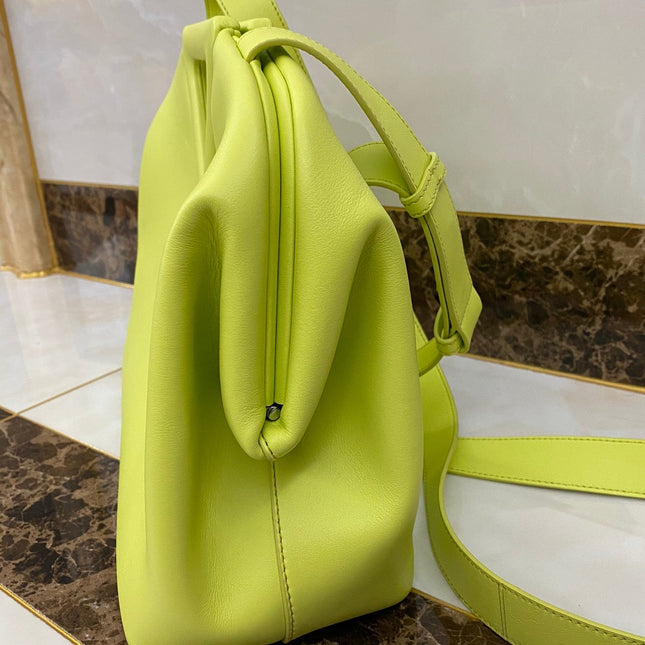 TRIANGLE HANDLE BAG 31 IN VOLT GREEN LAMBSKIN