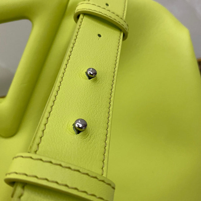TRIANGLE HANDLE BAG 31 IN VOLT GREEN LAMBSKIN