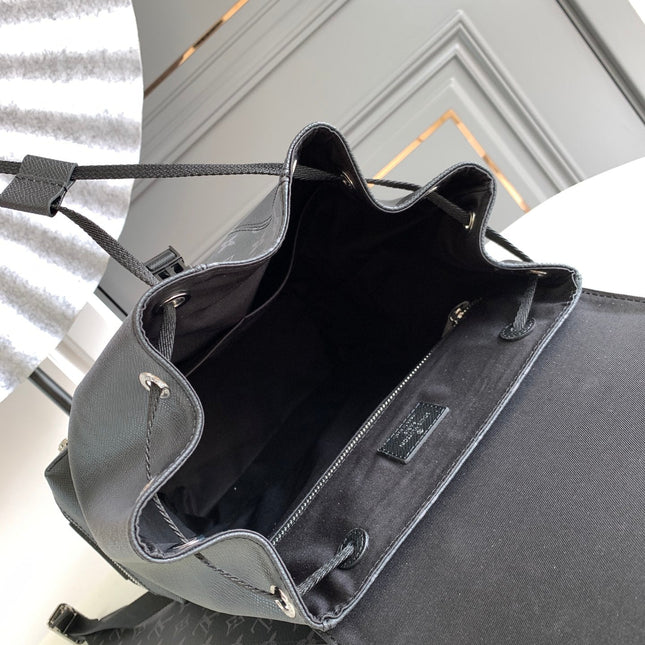 BACKPACK 45 IN BLACK CALFSKIN AND GUN METAL MONOGRAM ECLIPSE CANVAS