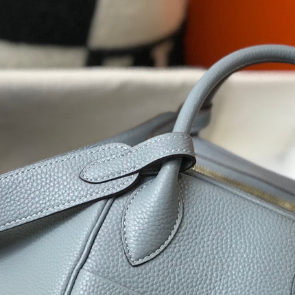HM LINDY 30 BAG IN NEPAL BLUE CALFSKIN GOLD HARDWARE
