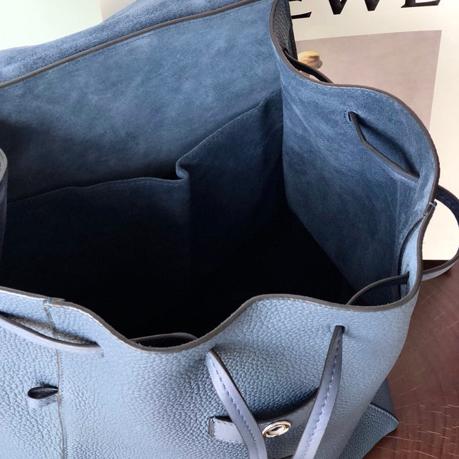 LOEWE FLAMENCO BACKPACK 31 IN NAVY BLUE CALFSKIN