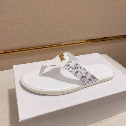 CD ALIAS THONG SANDAL WHITE CALFSKIN