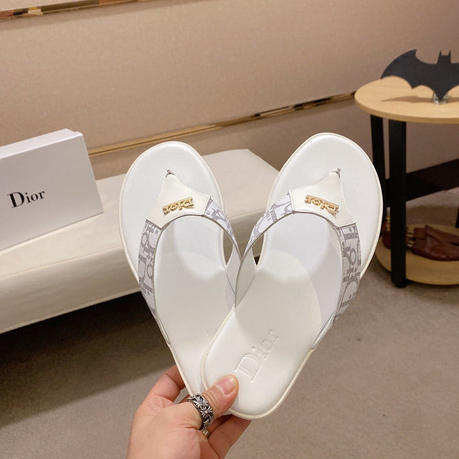 CD ALIAS THONG SANDAL WHITE CALFSKIN