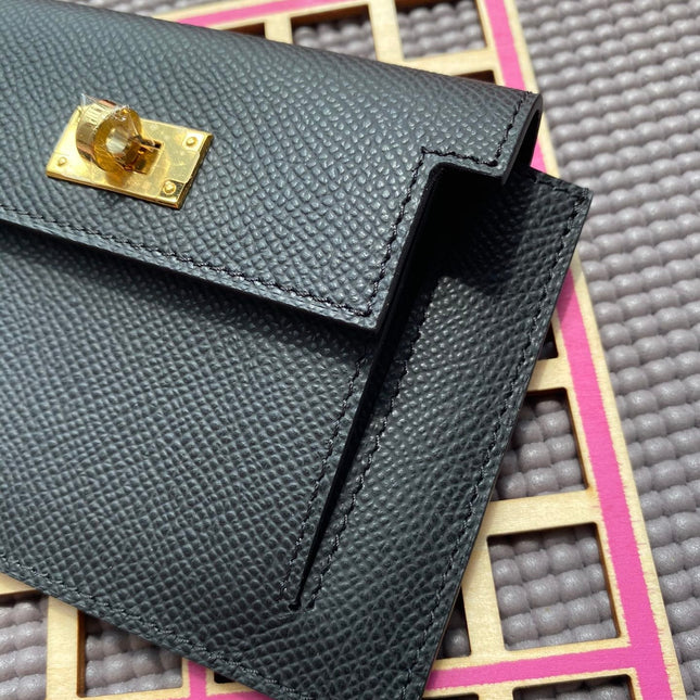 HM Kelly Pocket 13.5 Black Epsom Ghw
