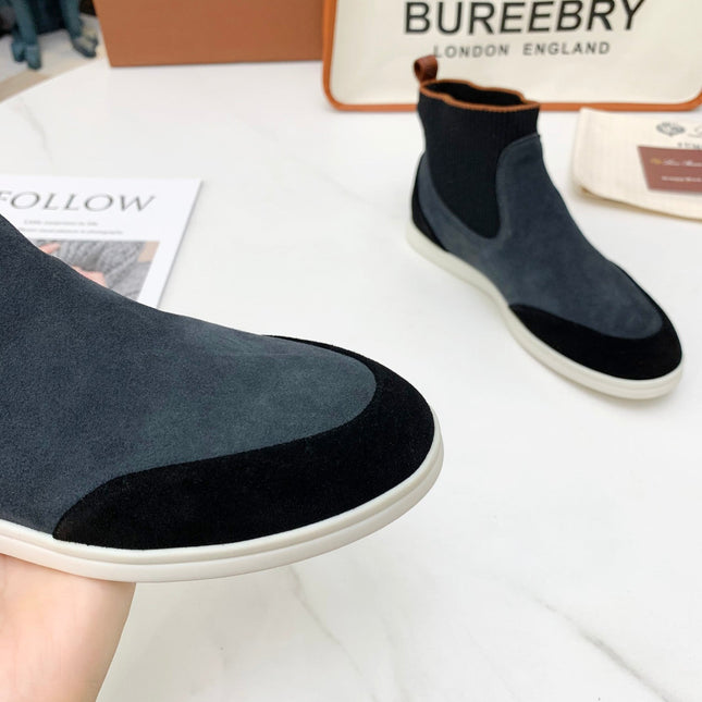 LP CHARMS ANKLE BOOTS BLACK AND GRAY CASHMERE FABRIC