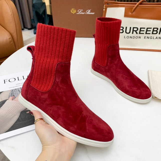 LP COCOON WALK ANKLE BOOTS CHERRY CASHMERE FABRIC