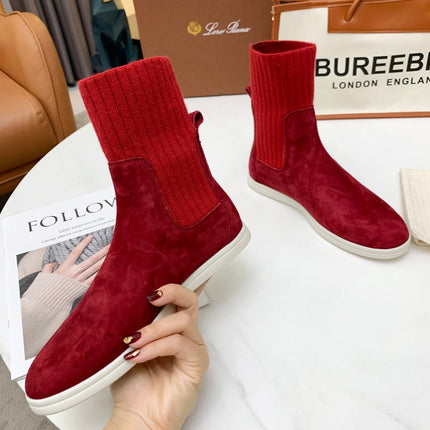 LP COCOON WALK ANKLE BOOTS CHERRY CASHMERE FABRIC