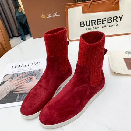 LP COCOON WALK ANKLE BOOTS CHERRY CASHMERE FABRIC