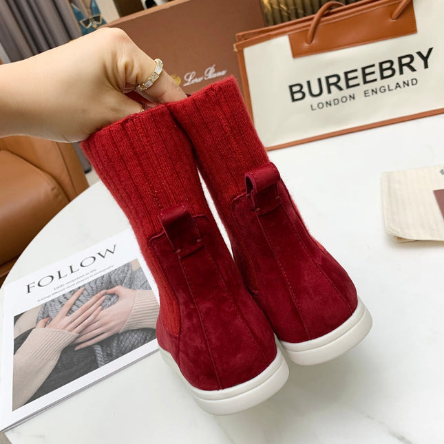 LP COCOON WALK ANKLE BOOTS CHERRY CASHMERE FABRIC