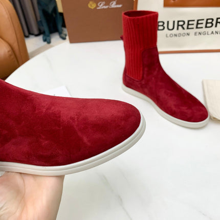 LP COCOON WALK ANKLE BOOTS CHERRY CASHMERE FABRIC