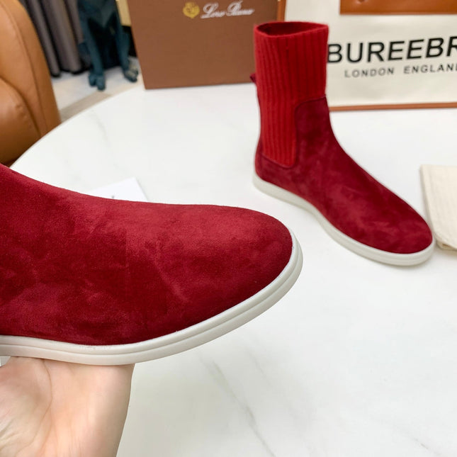 LP COCOON WALK ANKLE BOOTS CHERRY CASHMERE FABRIC