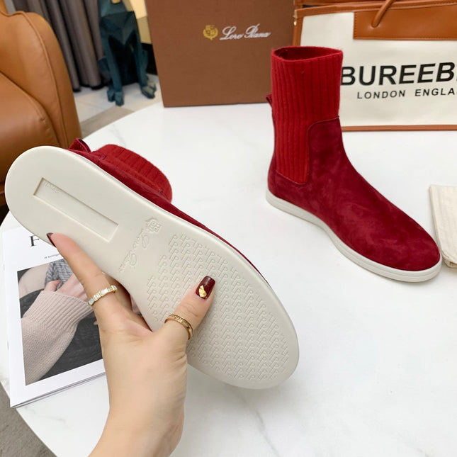 LP COCOON WALK ANKLE BOOTS CHERRY CASHMERE FABRIC