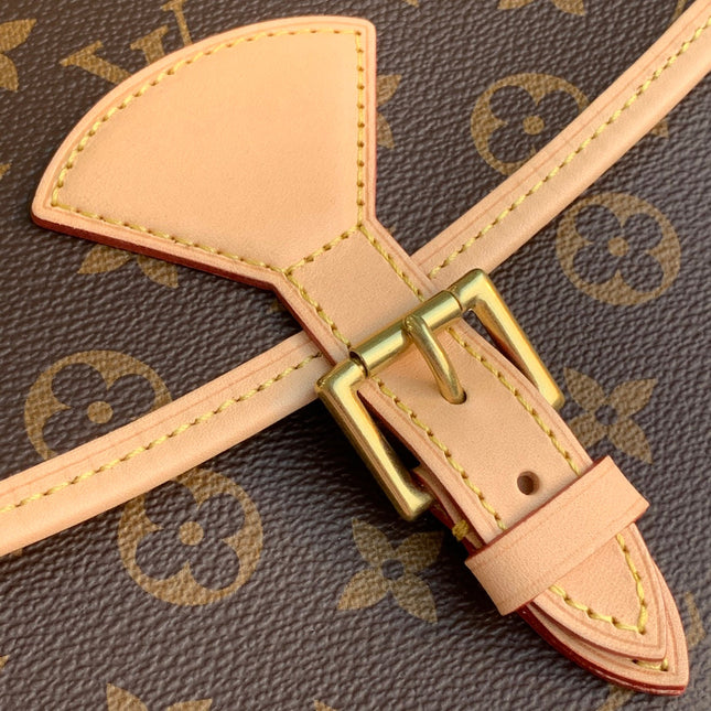 DIANE 27 IN BROWN MONOGRAM COATED CANVAS AND CALFSKIN
