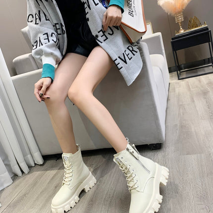 PRADA 25S SNOW BOOTS  IN WHITE CALFSKIN
