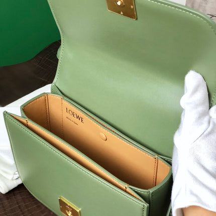 GOYA 18 BAG IN AVOCADO GREEN SILK CALFSKIN