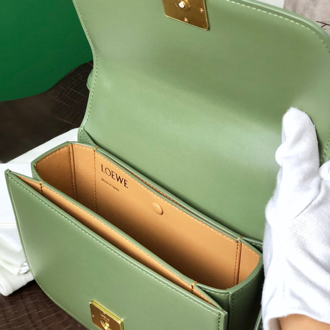 GOYA 18 BAG IN AVOCADO GREEN SILK CALFSKIN