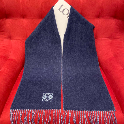 SCARF 180 CM IN NAVY BLUE WOOL 409997