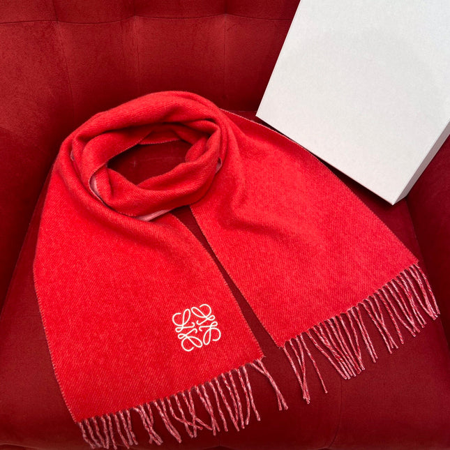 SCARF 180 CM IN CHERRY RED WOOL 409999
