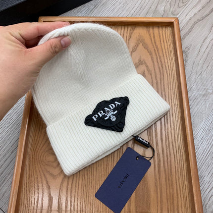 BEANIE HAT IN WHITE WOOL 431356