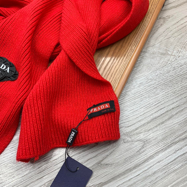 SET SCARF AND HAT IN CHERRY RED WOOL AND RABBIT FUR 386076