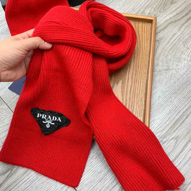 SET SCARF AND HAT IN CHERRY RED WOOL AND RABBIT FUR 386076