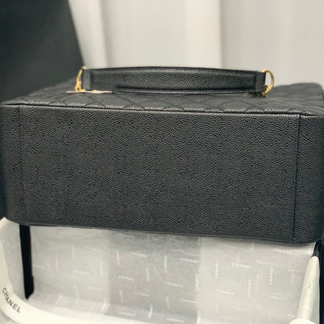CHANEL 25S MEDALLION TOTE 33 CM IN BLACK CAVIAR WITH GOLD HARDWARE