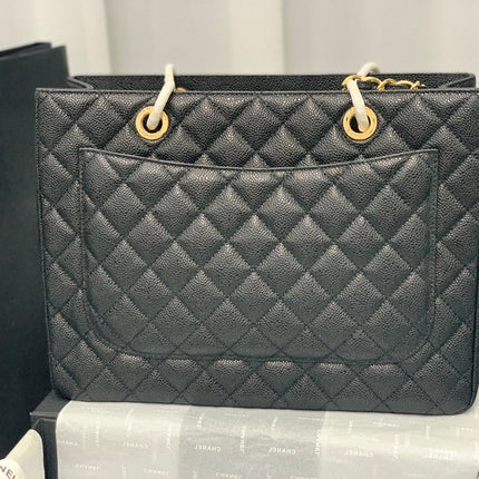 CHANEL 25S MEDALLION TOTE 33 CM IN BLACK CAVIAR WITH GOLD HARDWARE