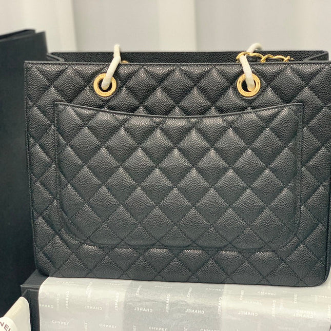 CHANEL 25S MEDALLION TOTE 33 CM IN BLACK CAVIAR WITH GOLD HARDWARE