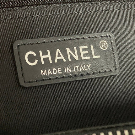 CHANEL 25S MEDALLION TOTE 33 CM IN BLACK CAVIAR WITH SILVER HARDWARE