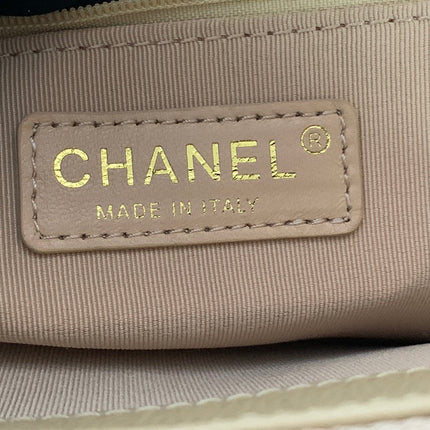 CHANEL 25S MEDALLION TOTE 33 CM IN BEIGE CAVIAR WITH GOLD HARDWARE
