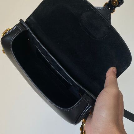 BOBBY EAST-WEST 22 BAG IN BLACK CALFSKIN