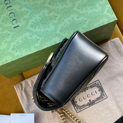 GG MARMONT MATELASSÉ LARGE 26 BAG BLACK CALFSKIN
