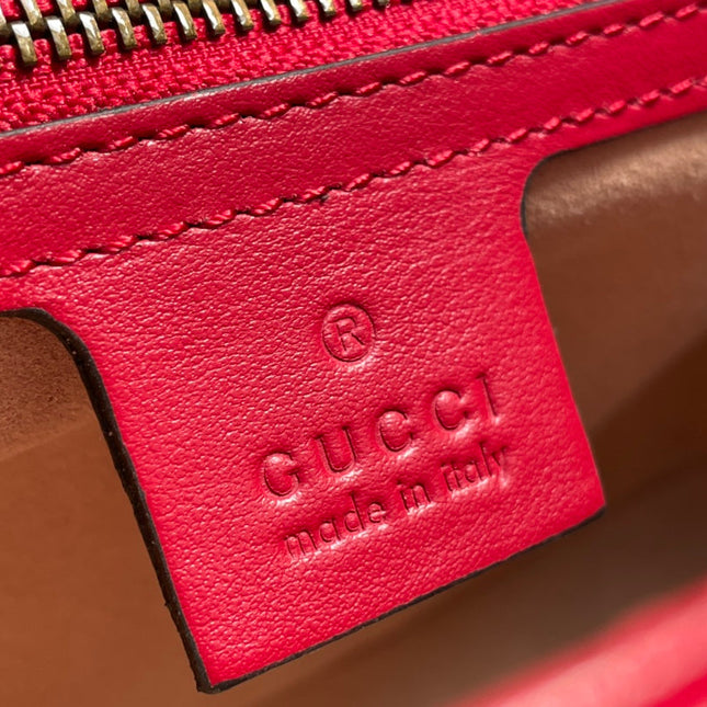 GG MARMONT MATELASSÉ LARGE 26 BAG RED PINK CALFSKIN