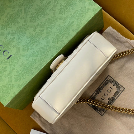 GG MARMONT MATELASSÉ SMALL 22 BAG WHITE CALFSKIN