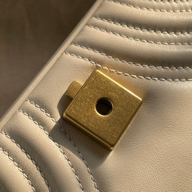 GG MARMONT MATELASSÉ SMALL 22 BAG WHITE CALFSKIN
