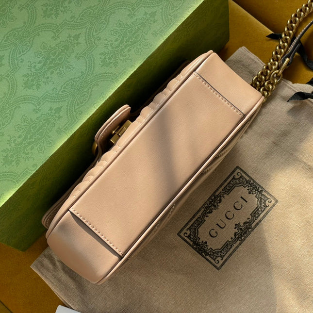 GG MARMONT MATELASSÉ SMALL 22 BAG BEIGE CALFSKIN