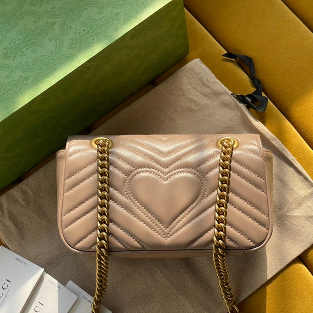 GG MARMONT MATELASSÉ SMALL 22 BAG BEIGE CALFSKIN